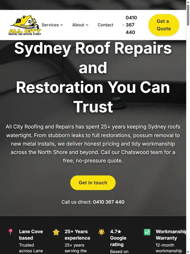Example roofer website on mobile, tablet, and desktop tablet