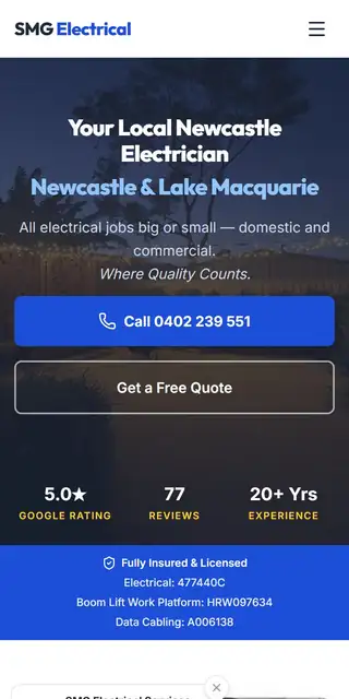 SMG Electrical Services mobile