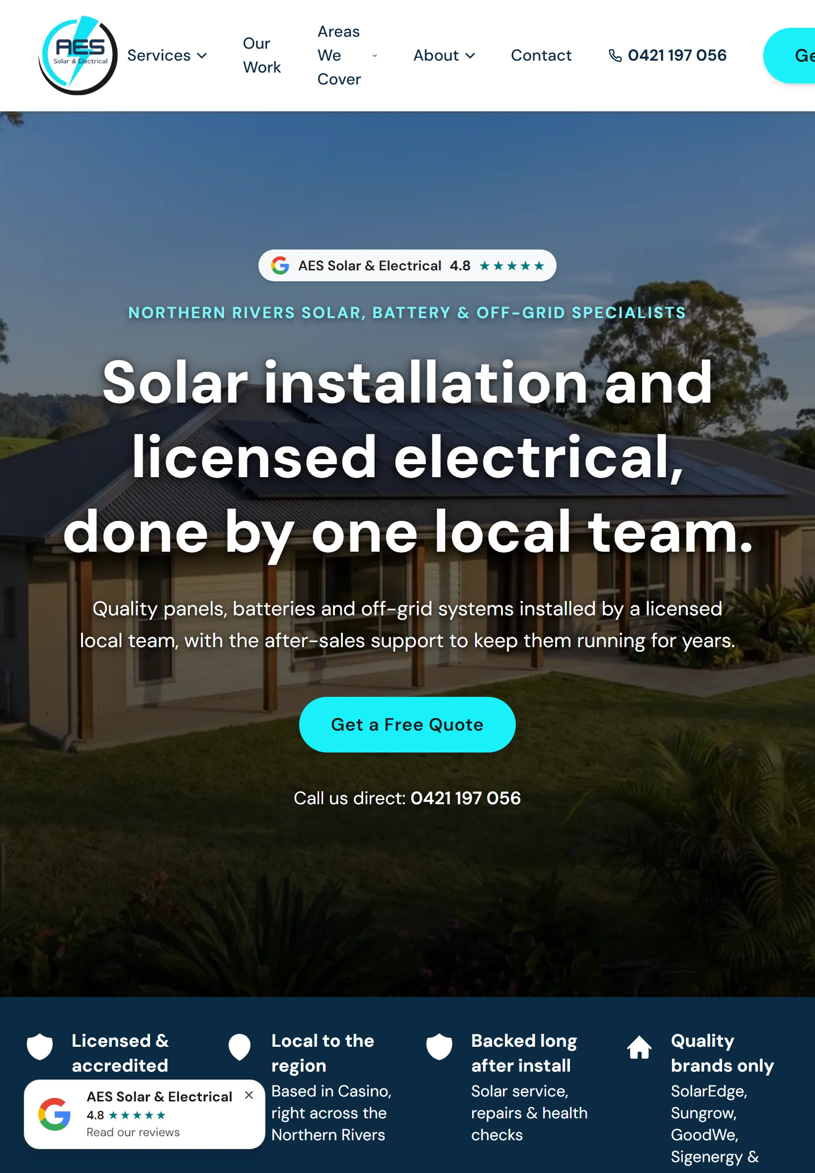 AES Solar & Electrical tablet