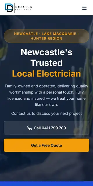Example test and tag website (mobile view)