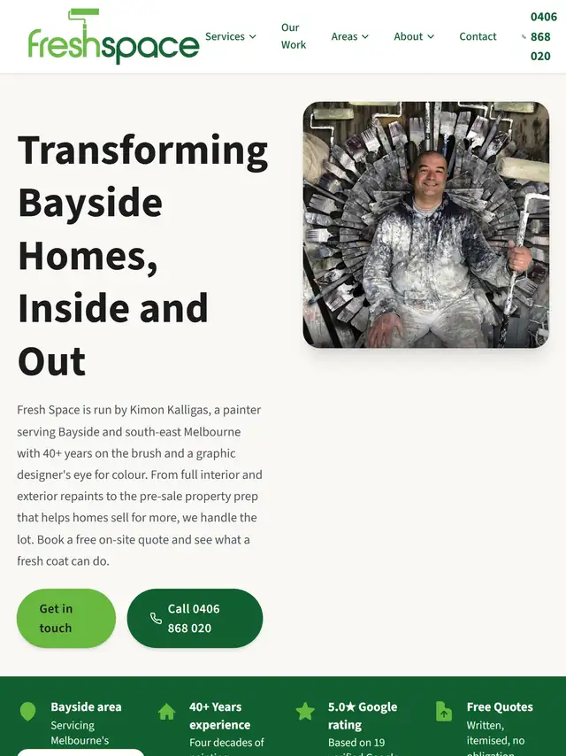 Fresh Space website preview tablet