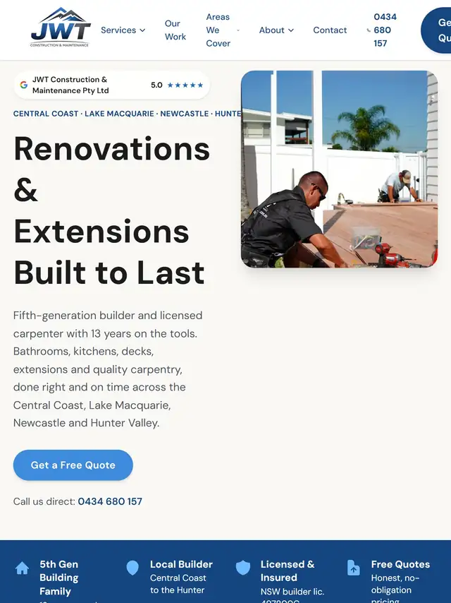 JWT Construction tablet