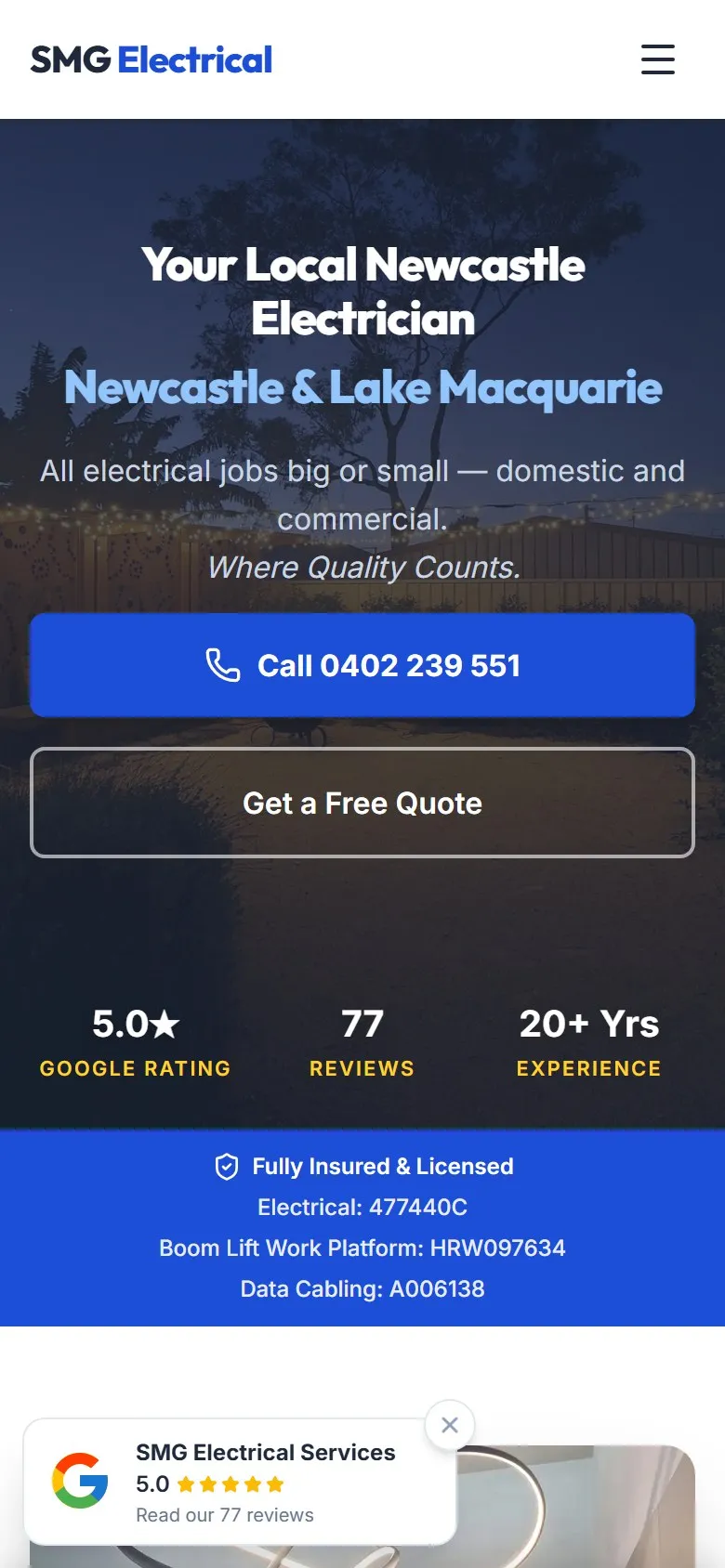 SMG Electrical Services mobile