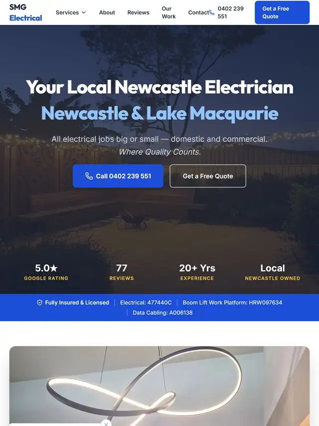 SMG Electrical Services tablet